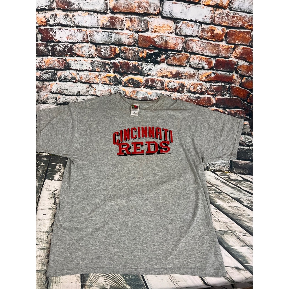FOL Cincinnati Reds MLB Graphic T-Shirt Mens XL Heather Gray Vintage